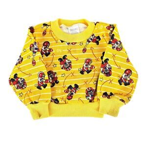 HOPSCOTCH VINTAGE FOOTBALL TODDLER CREWNECK SWEATSHIRT – SIZE 24 MONTHS – YELLOW